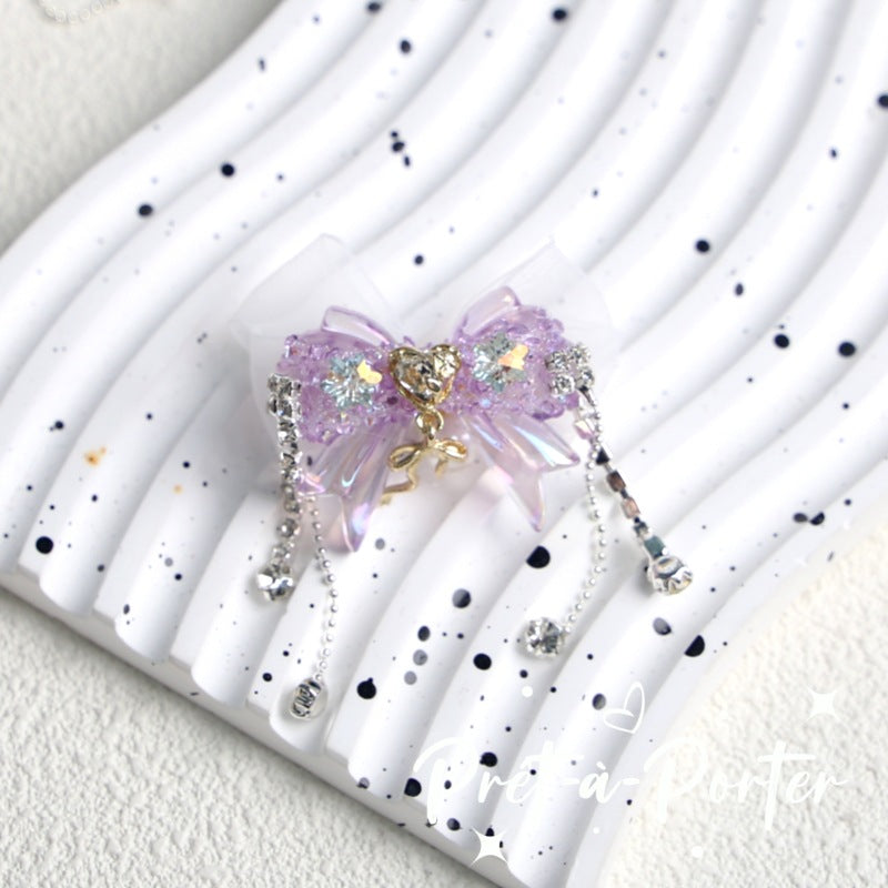 Wholesale 38*33*20mm Crystal Butterfly Ice Flower Tassel Jewelry Accessories Loose Beads